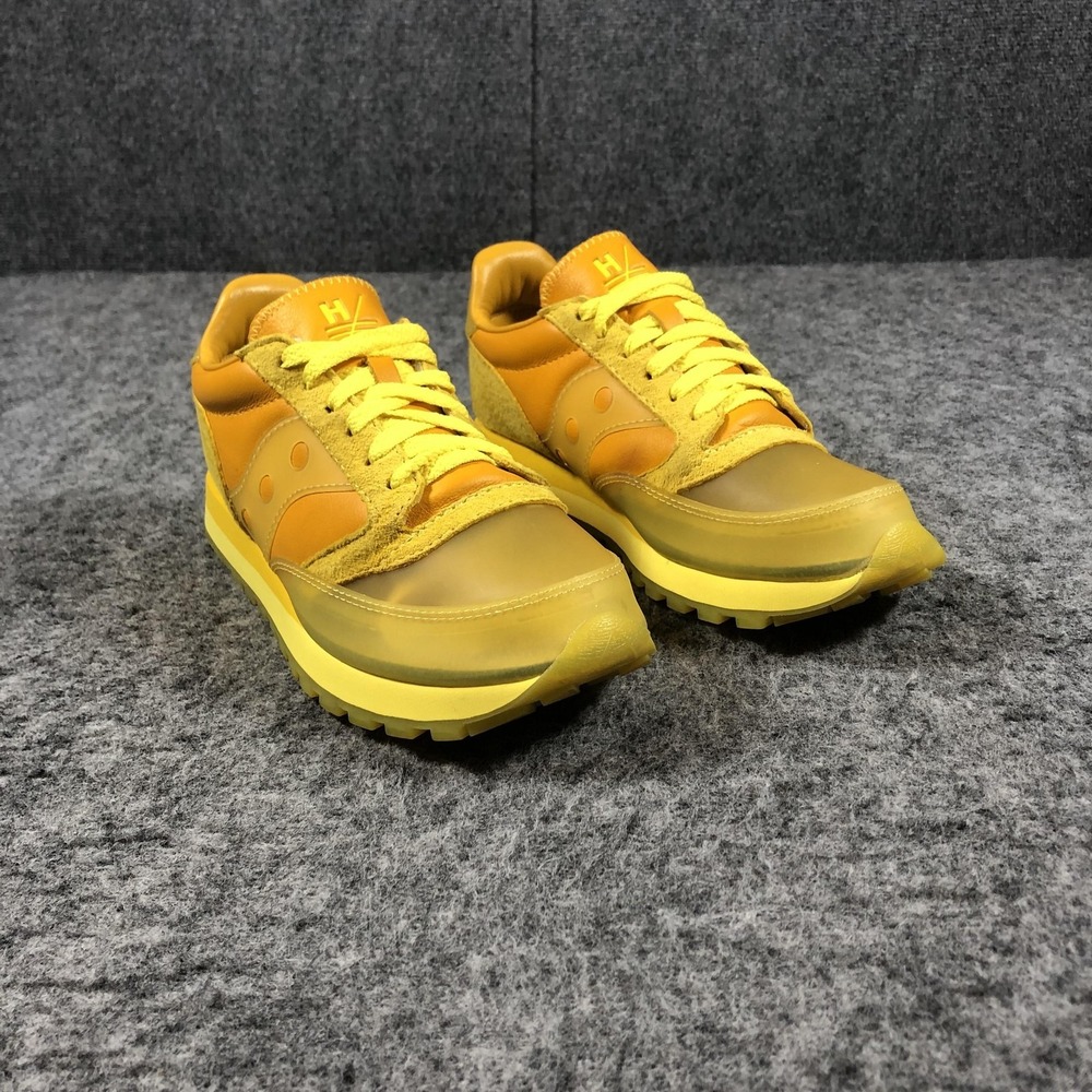 Saucony Hommewrk Sneakers Mens 7.5 Yellow Leather Running Shoes S70605-2